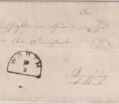 Bayern - 3 Kr. Wappen geschn. Brief gMR 592 Wörth n. Regensburg 10/3 1867