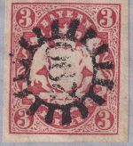 Bayern - 3 Kr. Wappen geschn. Chargebrief gMR 290 Lohr - Schweinfurt 12/7 1867