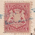 Bayern - 3 Kr. Wappen gez. Bischofsbrief Postablage Schwarzach blauer L2