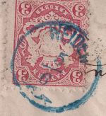 Bayern - 3 Kr. Wappen gez. Brief blauer Zier-K1 Weiden 5/6 (1873) n. Waldsassen