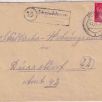 DR - (15) Schmiedehausen ü. Apolda Landpost-Ra2 Brief n. Düsseldorf 5.2.45