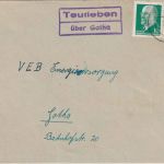 DDR - Teutleben ü. Gotha Landpost-Ra2 Brief n. Gotha 1962