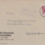 DDR - Bufleben ü. Gotha Landpost-Ra2 Brief n. Gotha 1955