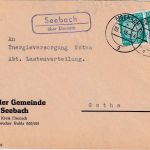 DDR - Seebach ü. Eisenach Landpost-Ra2 Brief n. Gotha 1956