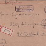 DR - Ritschenhausen ü. Meiningen Landpost-Ra2 Einschreibebrief 1942