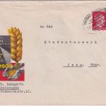 DR - Eisenach Lichtenfels Bahnpost Zug 0465 illustr. Firmenbrief Meiningen 1943