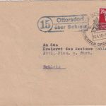 DDR - (15) Ottersdorf ü. Schleiz Landpost-Ra2 Brief n. Schleiz 1950