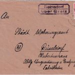 DR - Reinsdorf ü. Greiz Landpost-Ra2 Brief n. Düsseldorf 1944