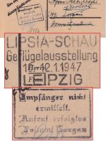 All.Bes. - Leipzig 1947 Masch.stpl. "Geflügelausstellung" Drucksachenkarte