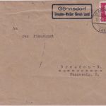 DR - Gönnsdorf Dresden-Weißer Hirsch Land Landpost-Ra2 Brief n. Dresden 1929
