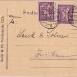 DR-Infla - 3x50 Pfg. Ziffer Perfin "SAK" Firmenkarte Berlin W9 - Zwickau 8.9.22