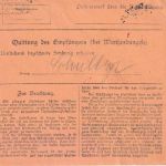 DR - 2x1 M. Reichspostamt Paketkarte Bärwalde (Pomm.) - Kissingen 12.7.20
