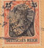 DR - 25 Pfg. Germania Perfin Paketkarte/postlagernd Heilbronn - Stebbach 2.1.14