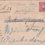 DR - 10 Pfg. Brief/postlagernd Wiesbaden - Beckum-Ennigerloh + Retour 1888