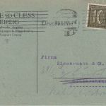 DR-Infla - 10 Pfg. Ziffer Drucksachenkarte Leipzig - Sonderhausen 28.6.21