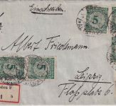 DR - 6x5 Pfg. Korbdeckel Einschreibebrief Dresden - Leipzig 3.12.23 Anschrift !