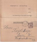 DR - 3/3 Pfg. Korbdeckel Drucksachenkarte m. Antwortteil Charlottenburg 15.12.23