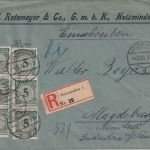 DR - 6x5 Pfg. Korbdeckel Einschreibebrief Holzminden - Magdeburg 4.12.23