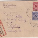 DR - 10+20 Pfg. Korbdeckel Einschreibebrief Aschaffenburg - Würzburg 17.12.23
