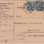 DR-Infla - 4x1 Mio. Korbdeckel Fernkarte Sensburg - Talten b. Nikolaien 20.10.23