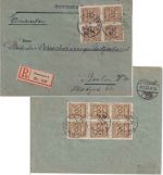 DR-Infla - 10x200 Mio. Korbdeckel Einschreibebrief Pirmasens - Berlin 6.11.23