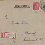 DR-Infla - 10+4 Mrd Korbdeckel Ortseinschreibebrief Chemnitz 4 - 24.10.23