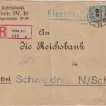 DR-Infla - 20 Mrd Korbdeckel Einschreibebrief/FDC Berlin C111 - 13.11.23