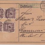 DR-Infla - 4x1 Mrd Korbdeckel Drucksachenkarte/4fach-Tarif Stettin 28.11.23