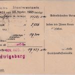 DR-Infla - 2x5 Mrd. Korbdeckel Fernkarte Ludwigsburg - Neckarweihingen 23.11.23