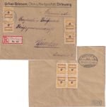 DR-Infla - 8x5 Mrd. Korbdeckel Einschreibebrief Dirlewang - München 22.11.23