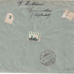 DR-Infla - 5 Mrd. Korbdeckel 8er-Block Einschreibebrief KOS Gemünden 20.11.23