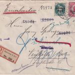 DR-Infla - 1 M. + 60 Pfg. By-Abschied/DR Einschreibebrief München19.5.21 Retour!