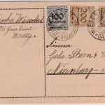 DR-Infla - 2x200+100 Mio. Korbdeckel Fernkarte Wiesenbach - Nürnberg 11.11.23