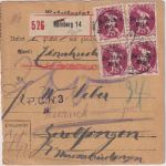 DR-Infla - 4x75 Pfg. By-Abschied/DR Einschreibe-Paketkarte Nürnberg 14 10.5.20