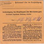 DR-Infla - 1 1/2 M. u.a. By-Abschied/DR Wertpaketkarte Gauting 23.9.20