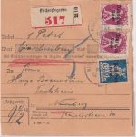 DR-Infla - 2x75+30 Pfg. By-Abschied/DR Einschreibepaketkarte Kirchenpingarten