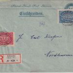 DR-Infla - 2000+200 M. Queroval Einschreibebrief Gössnitz - Nordhausen 2.8.23