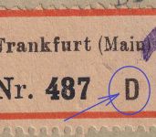 DR-Infla - 100.000 M. Queroval u.a. Ortseinschreibebrief Frankfust a/M. 5.9.23