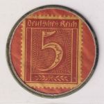 DR-Infla - 5 Pfg. Ziffer Kapselgeld Settrup Kornbrennerei J.H.Tebbenhoff