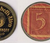DR-Infla - 5 Pfg. Ziffer Kapselgeld Settrup Kornbrennerei J.H.Tebbenhoff