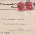 DR-Infla - 2x500 M. Ziffer Fernbrief Cossebaude - Erfurt 2.8.23