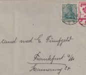 DR-Infla - 10 Pfg. Nationalversammlung u.a. Brief Cöln 15.8.19 brit. Zensur