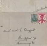 DR-Infla - 10 Pfg. Nationalversammlung u.a. Brief Cöln 15.8.19 brit. Zensur