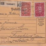 DR-Infla - 5+10 M. Queroval u.a. Paketkarte Stammbach 2 - Frankfurt a/M. 13.6.22