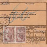 DR-Infla - 5+10 M. Queroval u.a. Paketkarte Stammbach 2 - Frankfurt a/M. 13.6.22