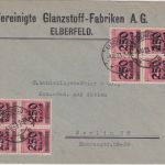 DR-Infla - 250Tsd/500 M. 2x 4er-Block Brief Elberfeld - Berlin 4.10.23