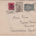 DR-Infla - 2x10.000 M. Kölner Dom u.a. Brief/Sondertarif n. CZ Ludwigshafen 1923