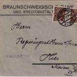 DR-Infla - 2x30 M. Posthorn Walze Perfin BBK Ortsdrucksache Braunschweig 21.7.23