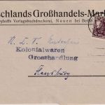 DR - 15 Pfg. Germania b-Farbe Drucksachenschleife Nauen - Flensburg 21.9.21