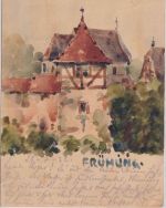DR - 2x75 Pfg. Germania Karte Reichenau (Baden) - Berlin 23.7.22 Aquarell !